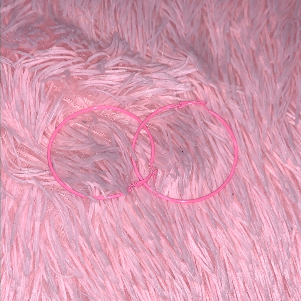 Bubblegum pink hoop earrings
